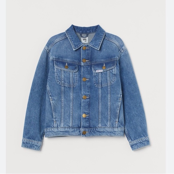 Lee x H&M denim jacket classic mid wash with slit pockets size M - Picture 2 of 13